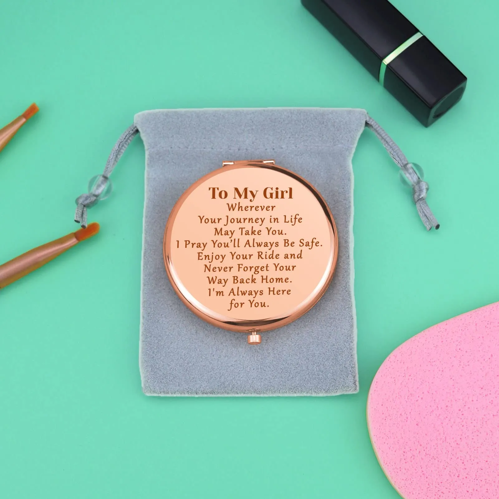 Daughter Gifts from Mom Dad Inspirational Gifts for Girls Compact Mirror for Granddaughter Girl Birthday Gifts Graduation Gifts for Her Folding Makeup Mirror Christmas