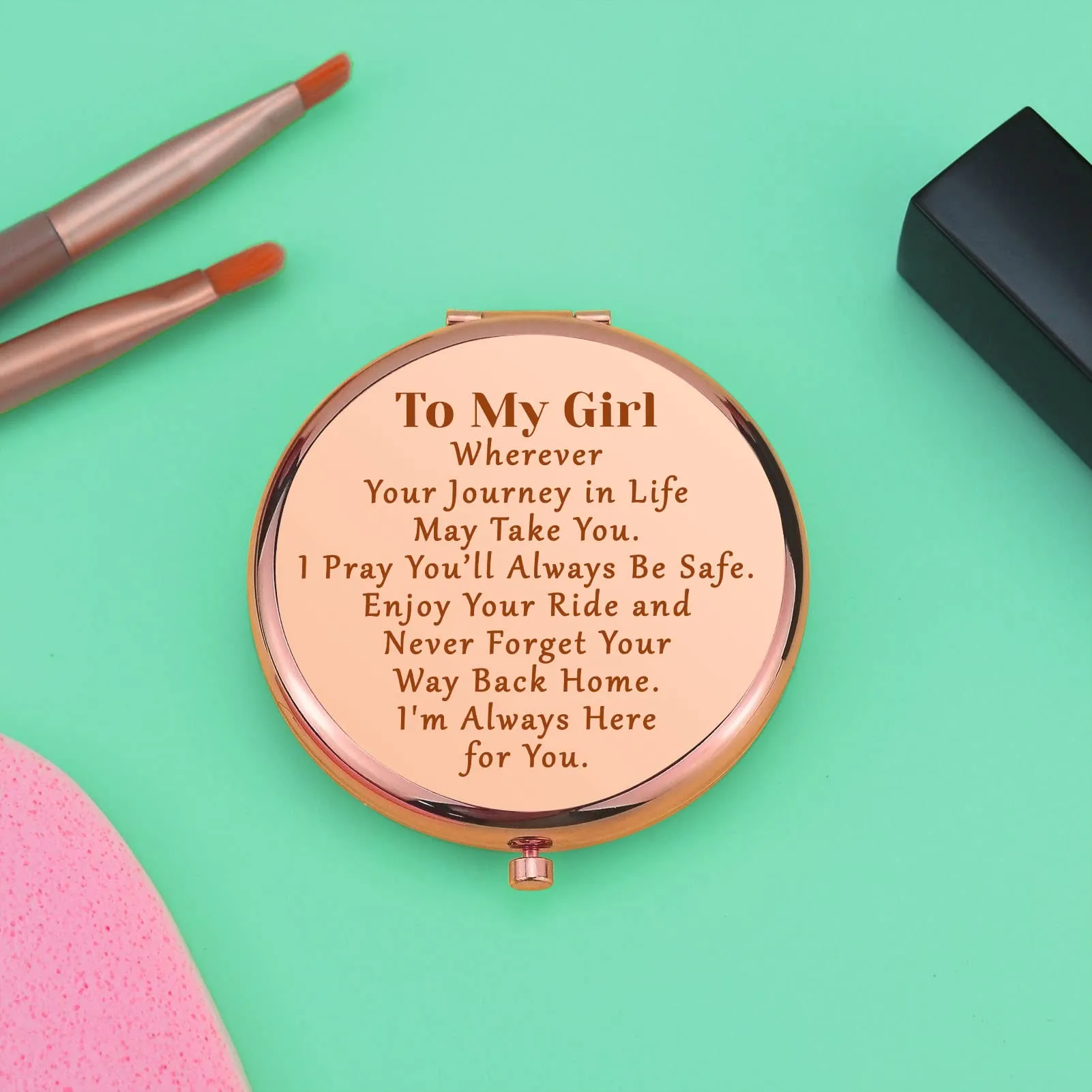 Daughter Gifts from Mom Dad Inspirational Gifts for Girls Compact Mirror for Granddaughter Girl Birthday Gifts Graduation Gifts for Her Folding Makeup Mirror Christmas