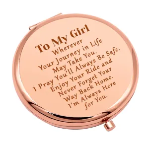 Daughter Gifts from Mom Dad Inspirational Gifts for Girls Compact Mirror for Granddaughter Girl Birthday Gifts Graduation Gifts for Her Folding Makeup Mirror Christmas