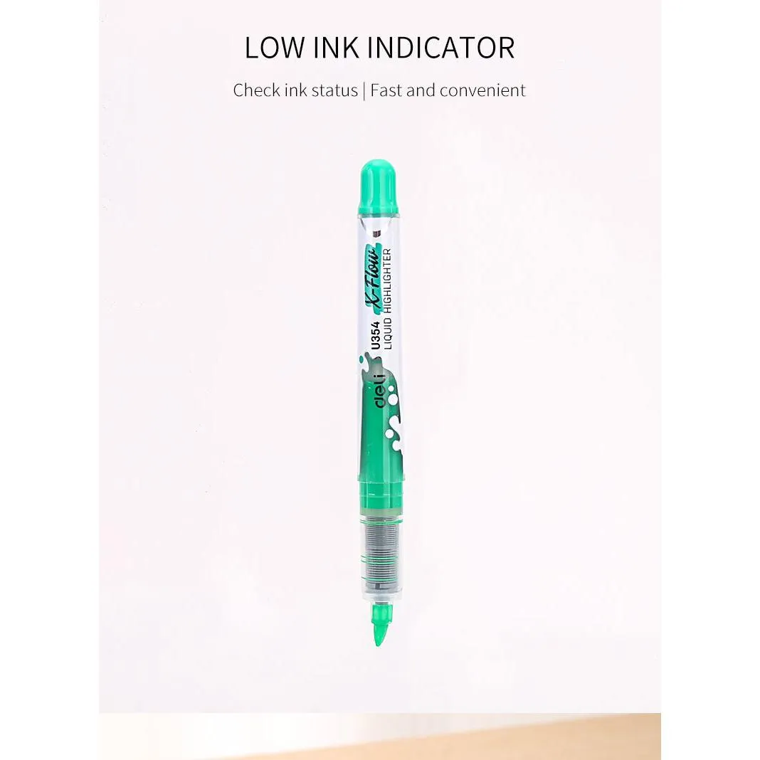 Deli Liquid Highlighter Chisel Tip Pen Type Green EU35450 1pc