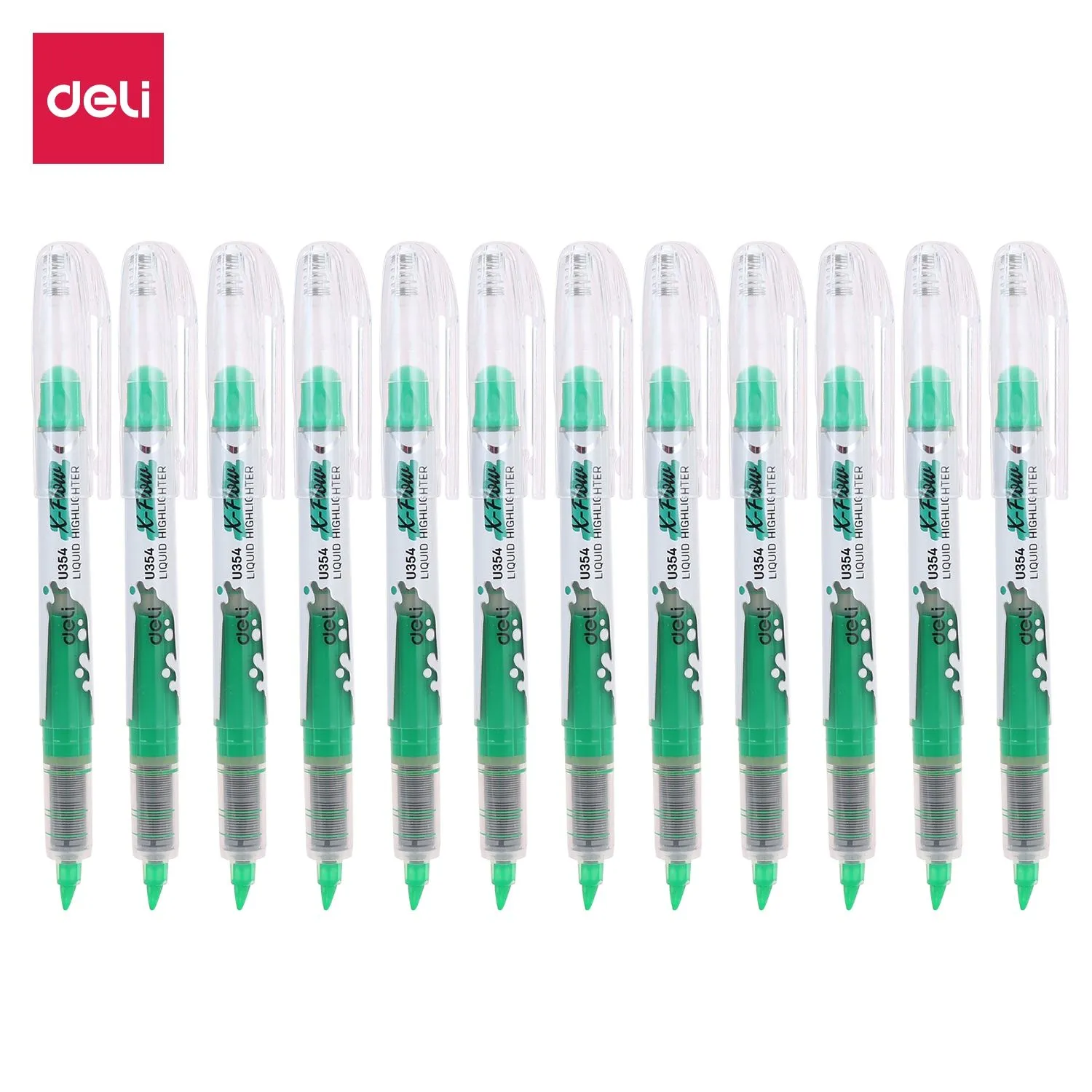 Deli Liquid Highlighter Chisel Tip Pen Type Green EU35450 1pc