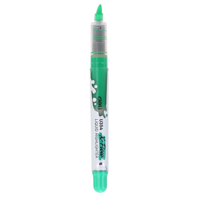 Deli Liquid Highlighter Chisel Tip Pen Type Green EU35450 1pc
