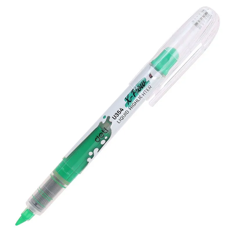 Deli Liquid Highlighter Chisel Tip Pen Type Green EU35450 1pc