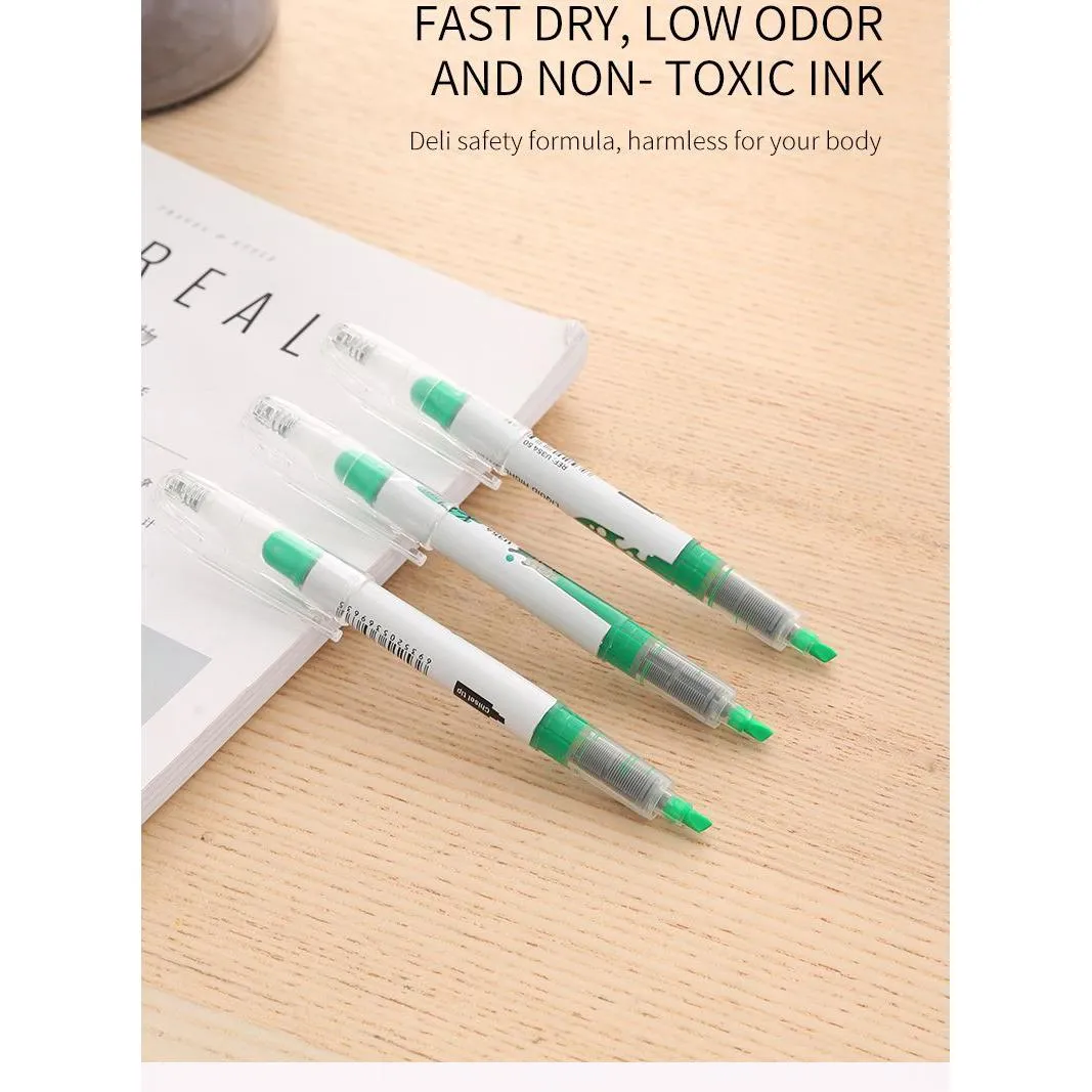 Deli Liquid Highlighter Chisel Tip Pen Type Green EU35450 1pc