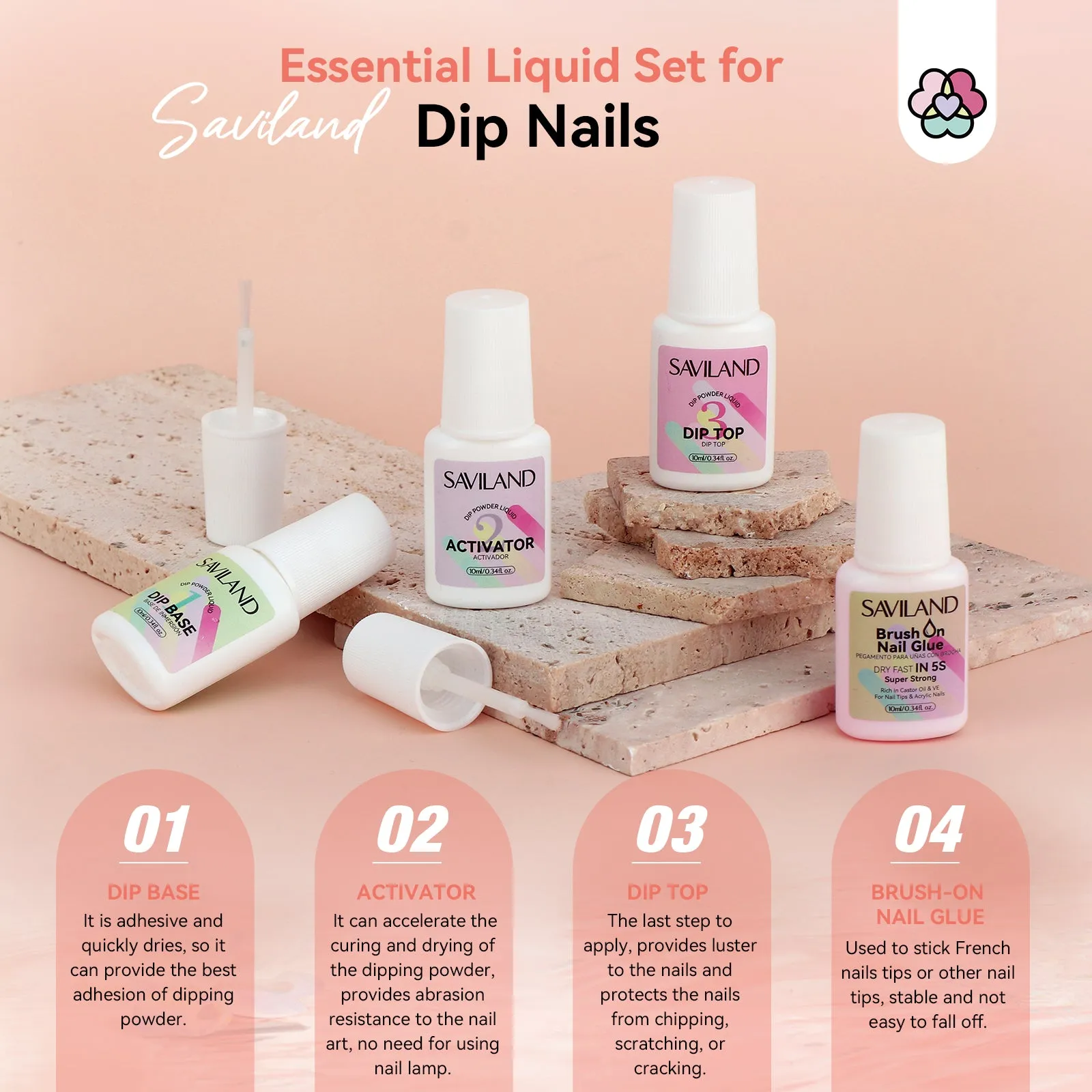 Dip Powder Nail Kit - French Nail Starter Set: 12pcs Clear Nudes Glitter Dipping Powder