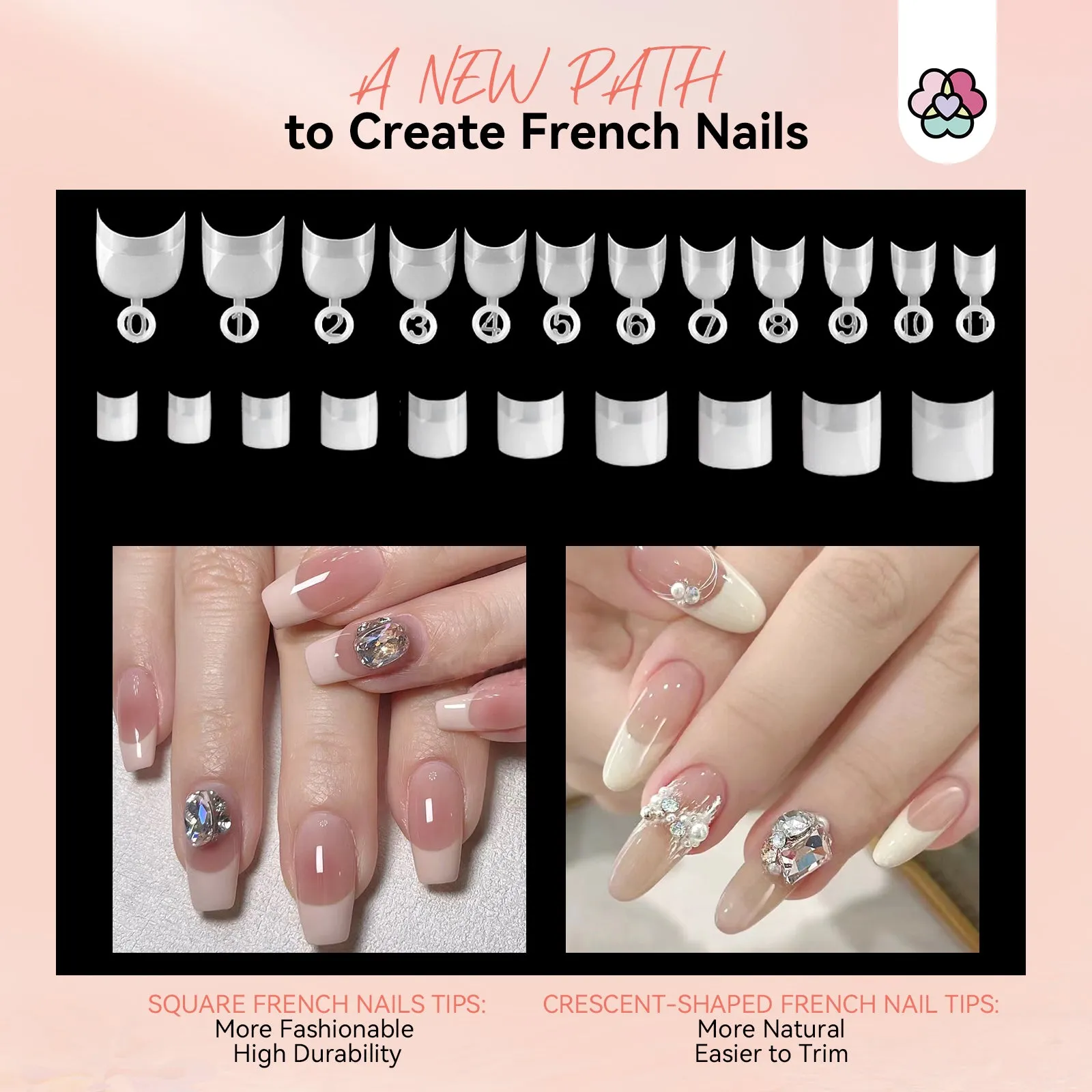 Dip Powder Nail Kit - French Nail Starter Set: 12pcs Clear Nudes Glitter Dipping Powder