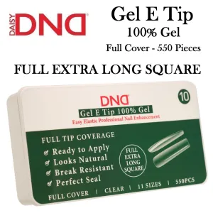 DND Gel E Tips #10 Full Extra Long Square, 550 pieces