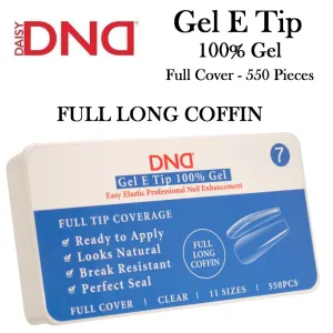DND Gel E Tips #7 Full Long Coffin, 550 pieces