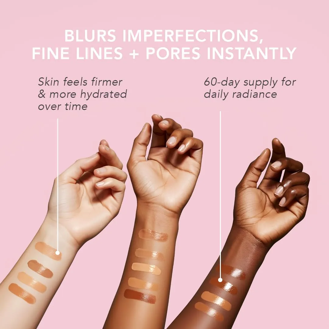 Doll 10 Peptide Bounce Balm Foundation  Hydrating, Age-Defying Foundation for Older Women, All Skin Types  Vegan, Clean, Natural, Medium Buildable Coverage, Blurs Fine Lines - [Light]