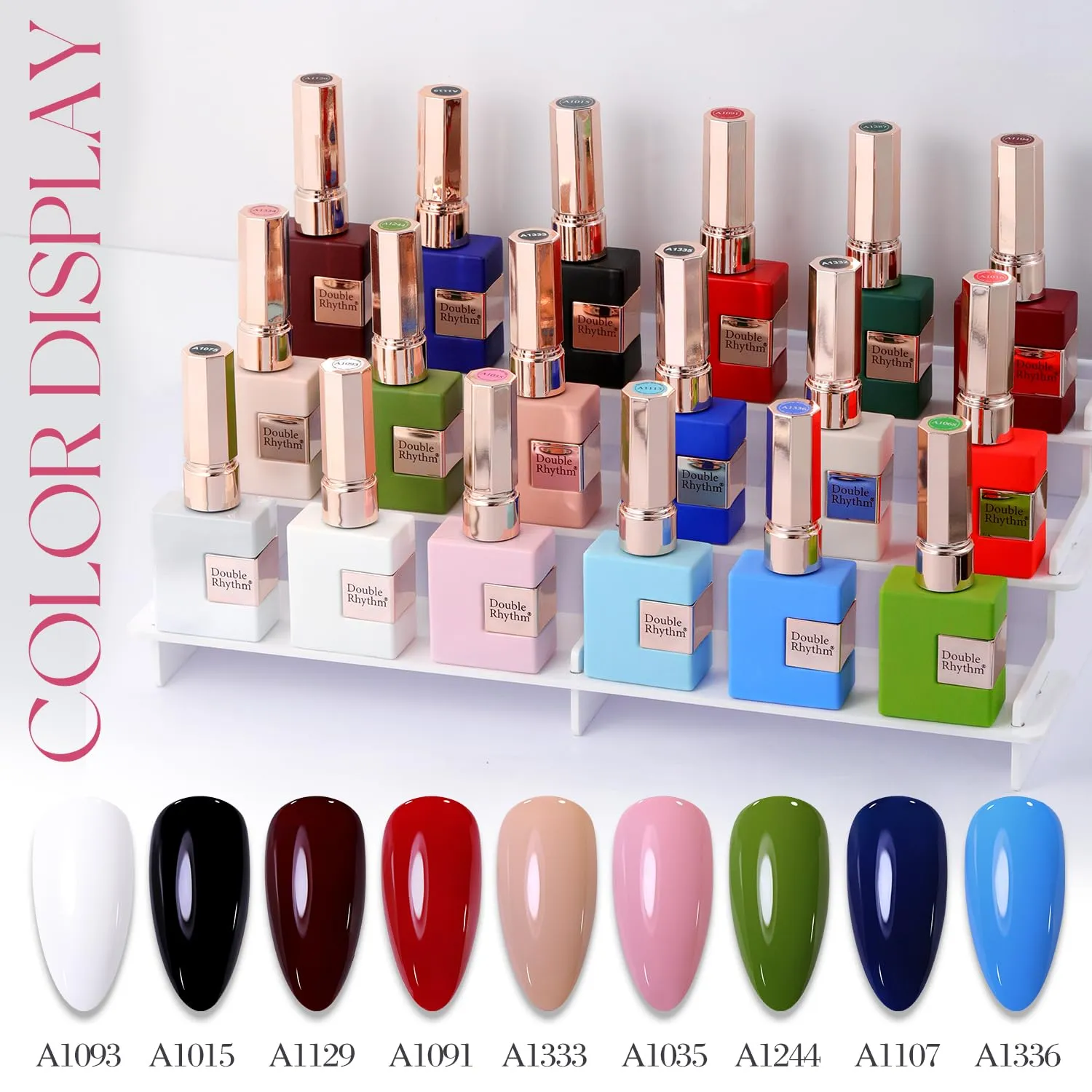 Double Rhythm 15ML Gel Polish Jelly Sheer Pastel Light Milky Color 1 PC 0.53 OZ Bottle UV Nail Polish Art Salon at Home for Women (Pink-B-A1035)
