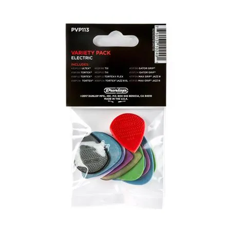 Dunlop PVP113 Electric Guitar Pick Variety Pack - 12 pack