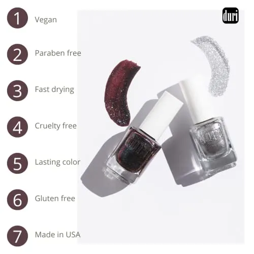 duri Nail Polish, 752 Aha Moment, Pearl White Shimmer, Semi Sheer, Fashion Classic, Wedding Design, Full Coverage, Fast Drying, Long Lasting, Easy to Apply, 0.45 Fl Oz