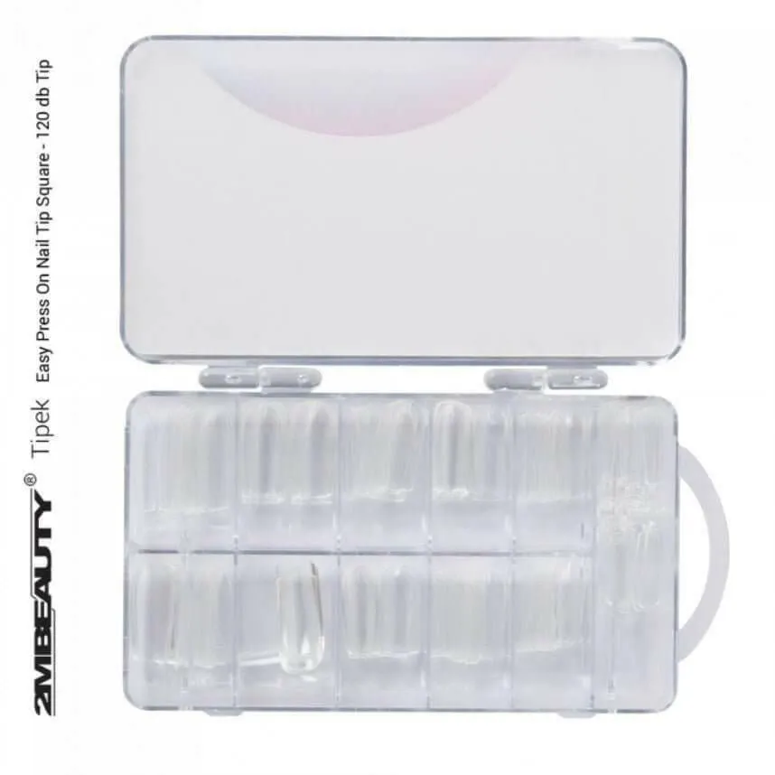 Easy Press on Square Nail Tip (120PCS) by 2MBEAUTY