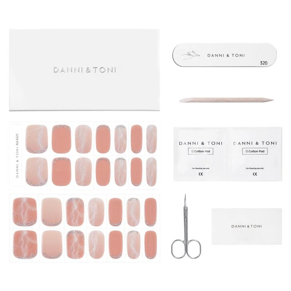 Elegant Crystal Elegance Semi Cured Gel Nail Strips | Sweet Tea - 4225