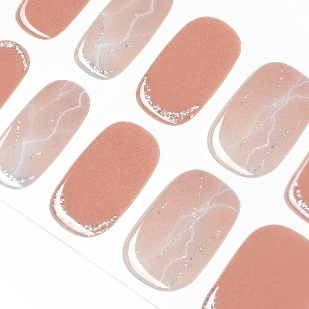 Elegant Crystal Elegance Semi Cured Gel Nail Strips | Sweet Tea - 4225