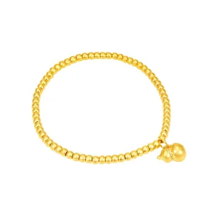 Elegant Polished Gourd 999 Pure Gold Bracelet