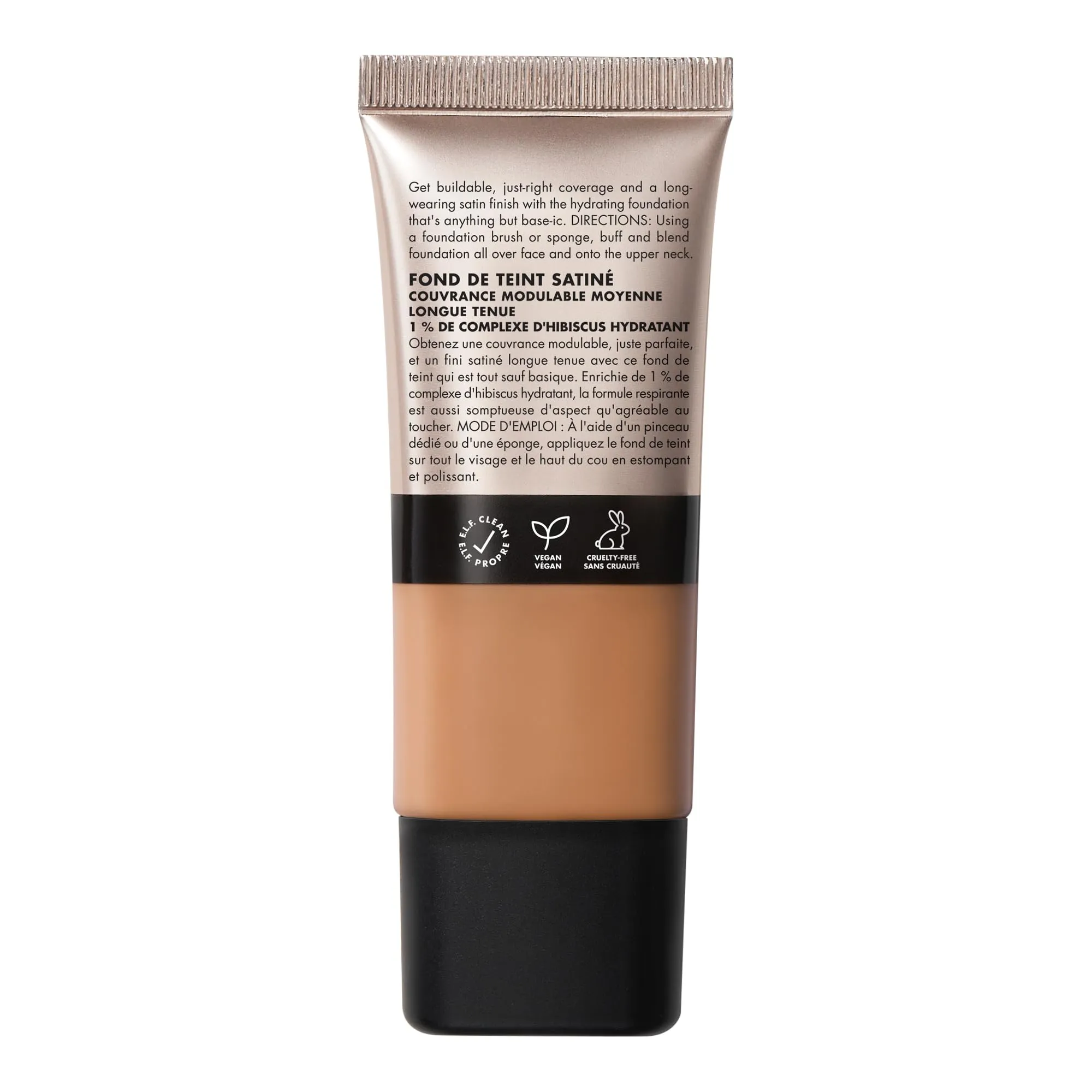e.l.f. Soft Glam Foundation, Medium Coverage, Long-Lasting & Buildable Foundation For A Smooth, Satin Finish, Vegan & Cruelty-Free, 41 Tan Neutral