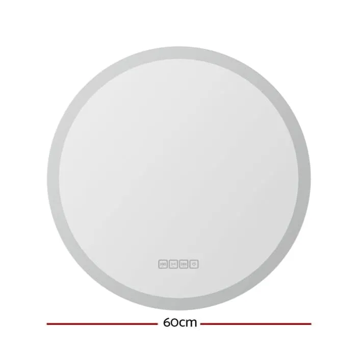 Embellir Bluetooth Led Wall Mirror With Light 60cm Bathroom Decor Round Mirrors
