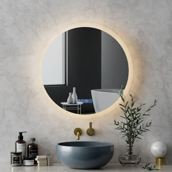 Embellir Bluetooth Led Wall Mirror With Light 60cm Bathroom Decor Round Mirrors