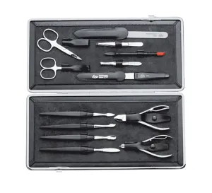 Erbe 13 piece Luxury Manicure Set in Leather Case