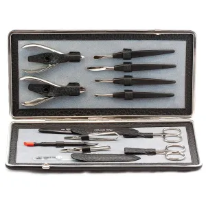 Erbe Solingen 13-Piece Imperial Manicure Set, Nappa Leather Black Snap Case