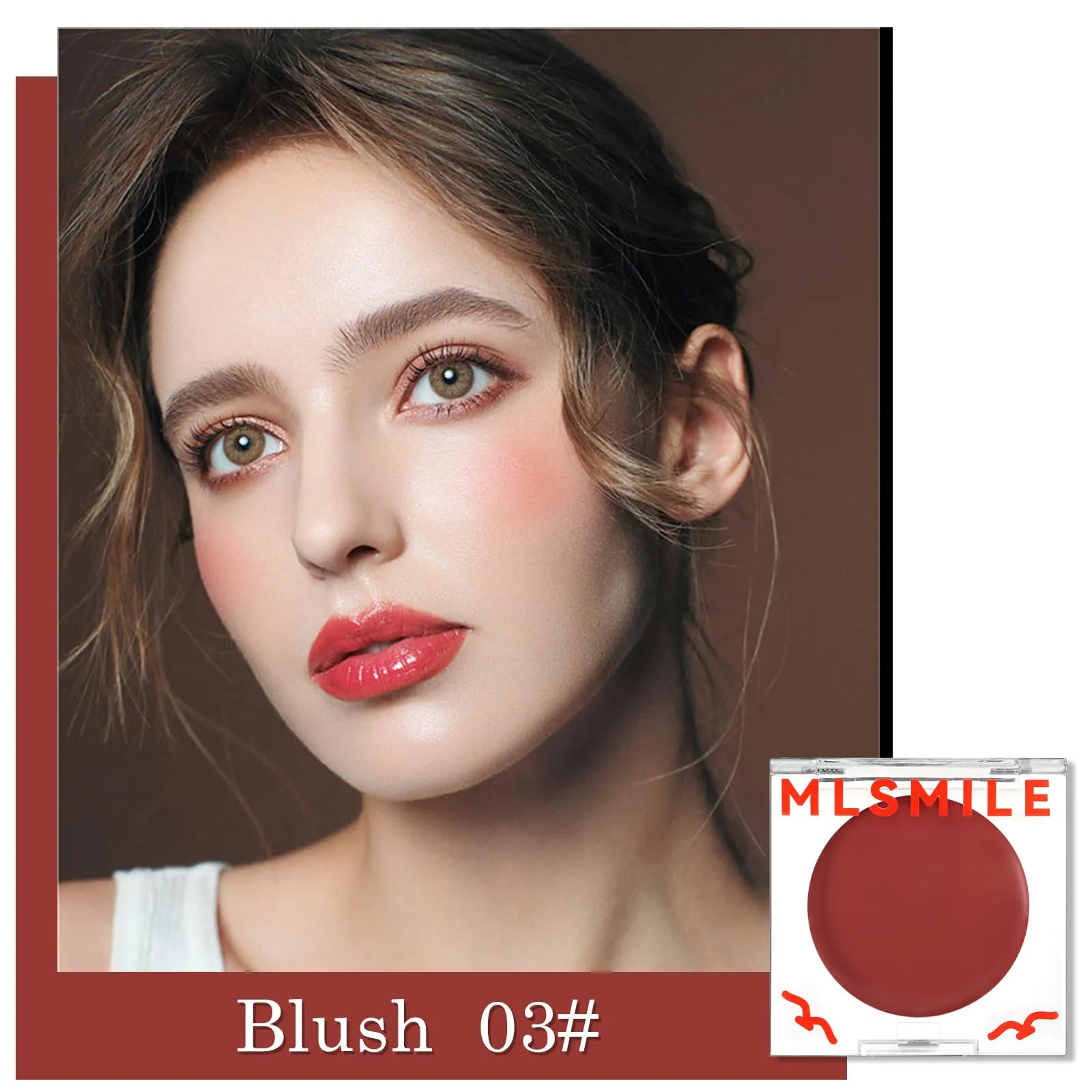 Erinde Cream to Gel Blush for Cheek and Lip Tint, Buildable & Blendable Ultra Pigmented Formula, Matte Dewy Finish, Multi-Purpose Cheek and Lip Cream Blusher, Natural Makeup for Glowing Skin, 03#