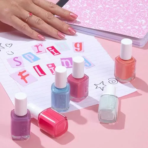 essie salon-quality nail polish, vegan, pink, cream, blushin' & crushin', 0.46 fl oz