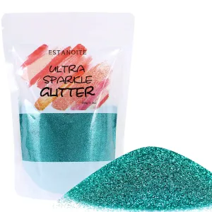 Estanoite Ultra Sparkle Glitter 150g / 5.3oz for Arts Crafts Halloween Decoration, Metallic Glitters for Makeup Costumes Nails Cosmetics Face Hair, Epoxy Glitters for Resin tumblers (Aquamarine)
