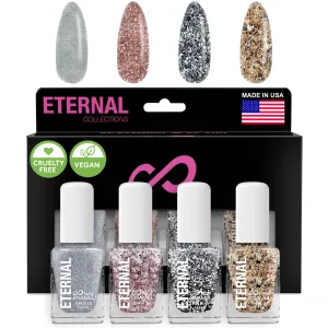 Eternal Glitter Nail Polish Set for Women (CONFETTI CARNIVAL) - Rose Gold Nail Polish Set for Girls | Long Lasting & Quick Dry Nail Polish Kit for Home DIY Manicure | Made in USA, 13.5mL (Set of 4)