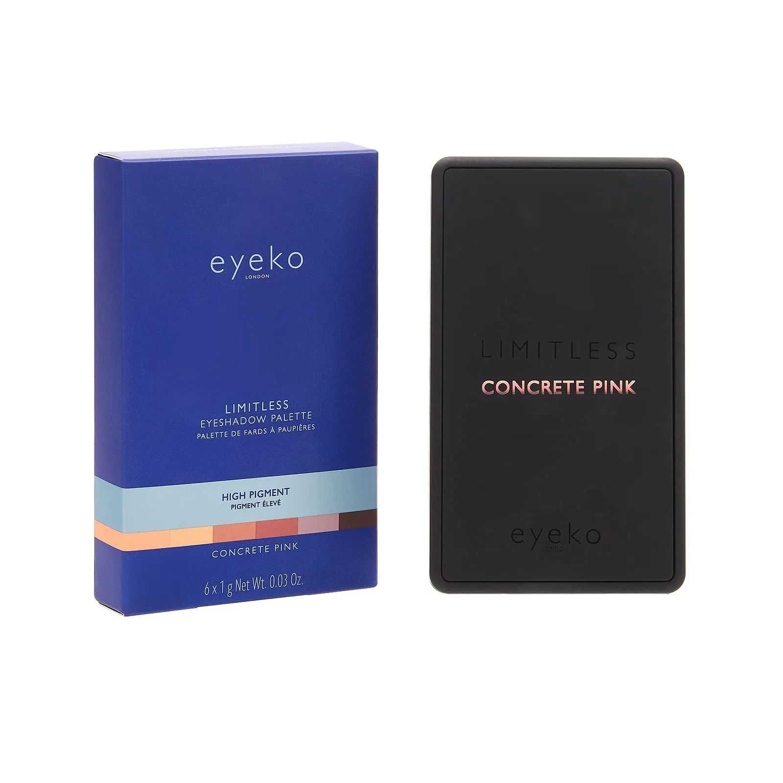 Eyeko Limitless Eyeshadow Palette - Concrete Pink - Blendable Blush-Toned Nude Shades and Soft Shimmers - Lightweight - Vegan