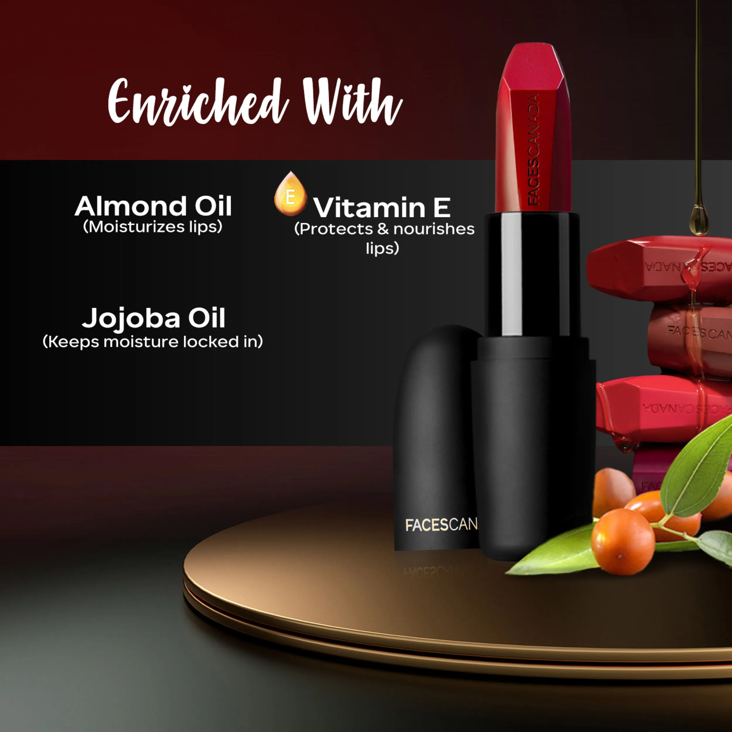 Faces Canada Weightless Matte Lipstick |Jojoba and Almond Oil enriched| Highly pigmented | Smooth One Stroke Weightless Color | Keeps Lips Moisturized | Shade - Peach Candy 4g