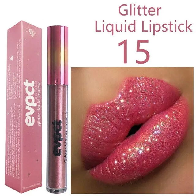 Fashion Matte to Glitter Liquid Lipstick Cosmetics Long Lasting  Waterproof Lips Metallic Lip Gloss Beauty Makeup