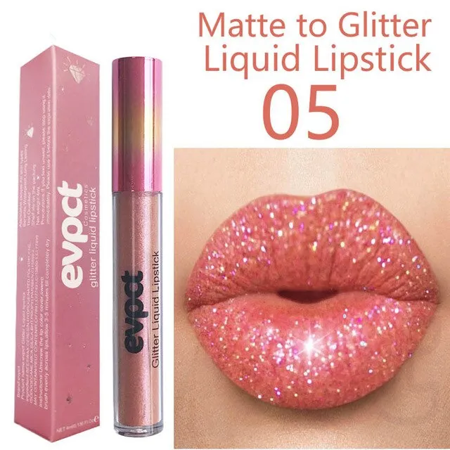 Fashion Matte to Glitter Liquid Lipstick Cosmetics Long Lasting  Waterproof Lips Metallic Lip Gloss Beauty Makeup