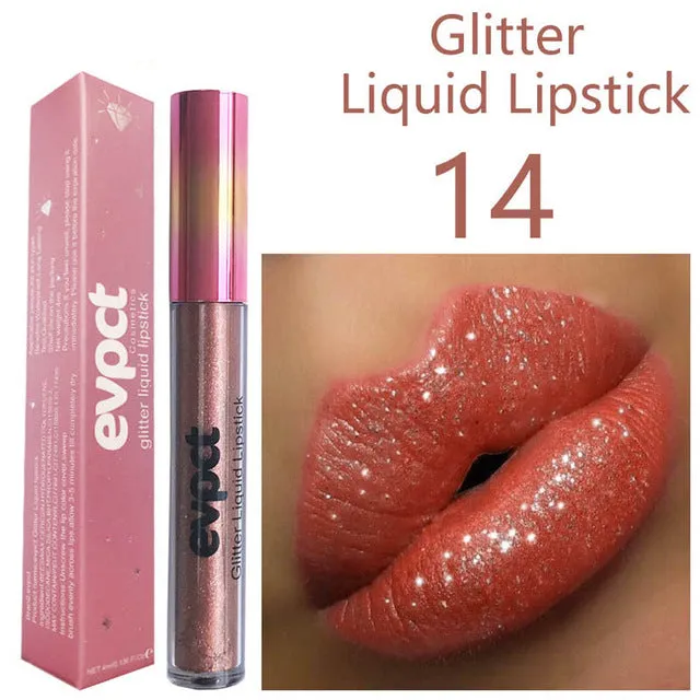 Fashion Matte to Glitter Liquid Lipstick Cosmetics Long Lasting  Waterproof Lips Metallic Lip Gloss Beauty Makeup