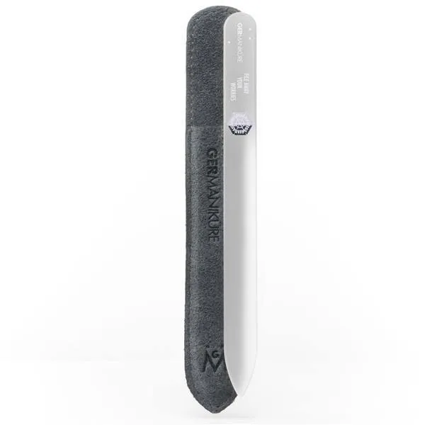 'FILE AWAY YOUR WORRIES' Genuine Czech Crystal Glass Nail File in Suede