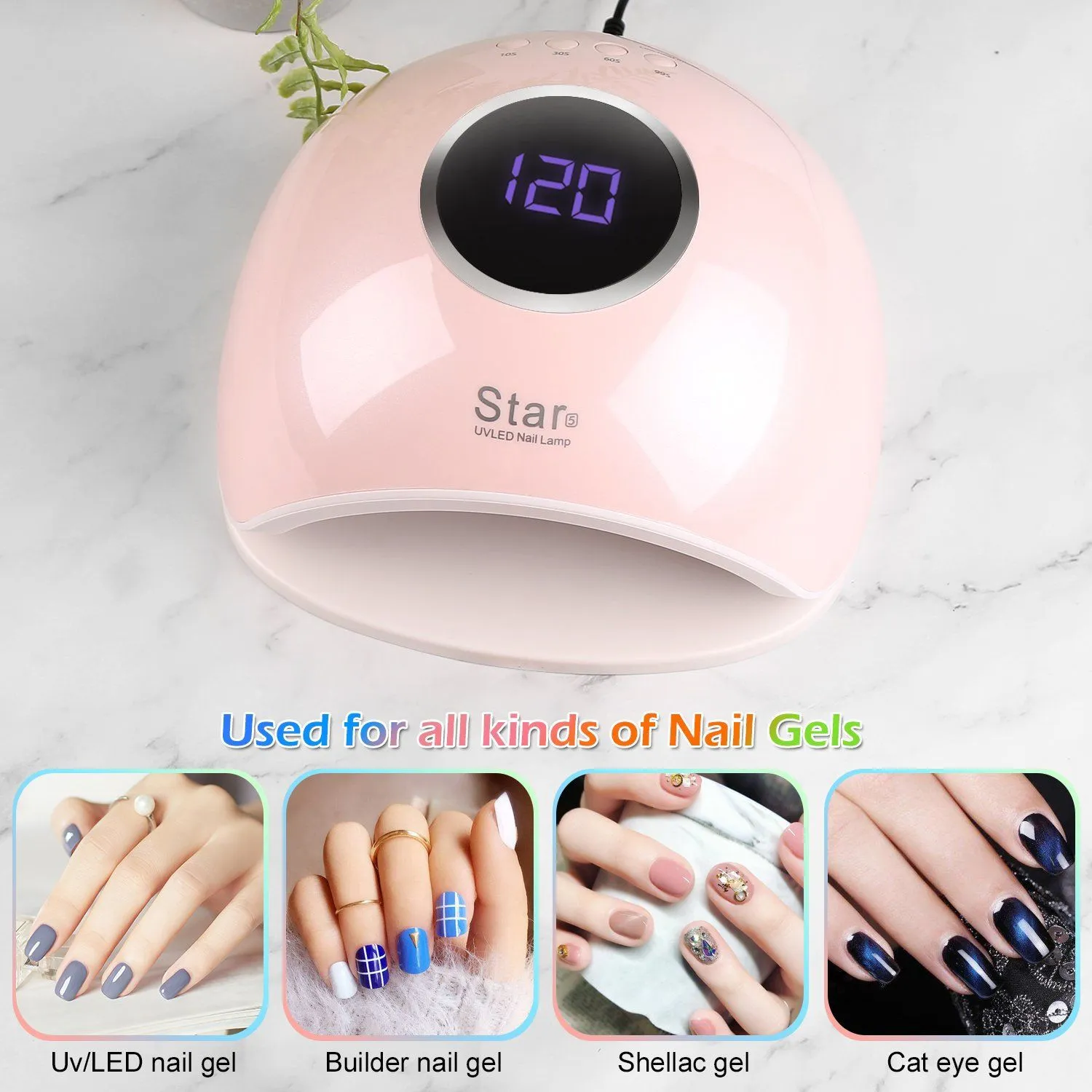 FINATE 72W UV LED Gel Nail Lamp