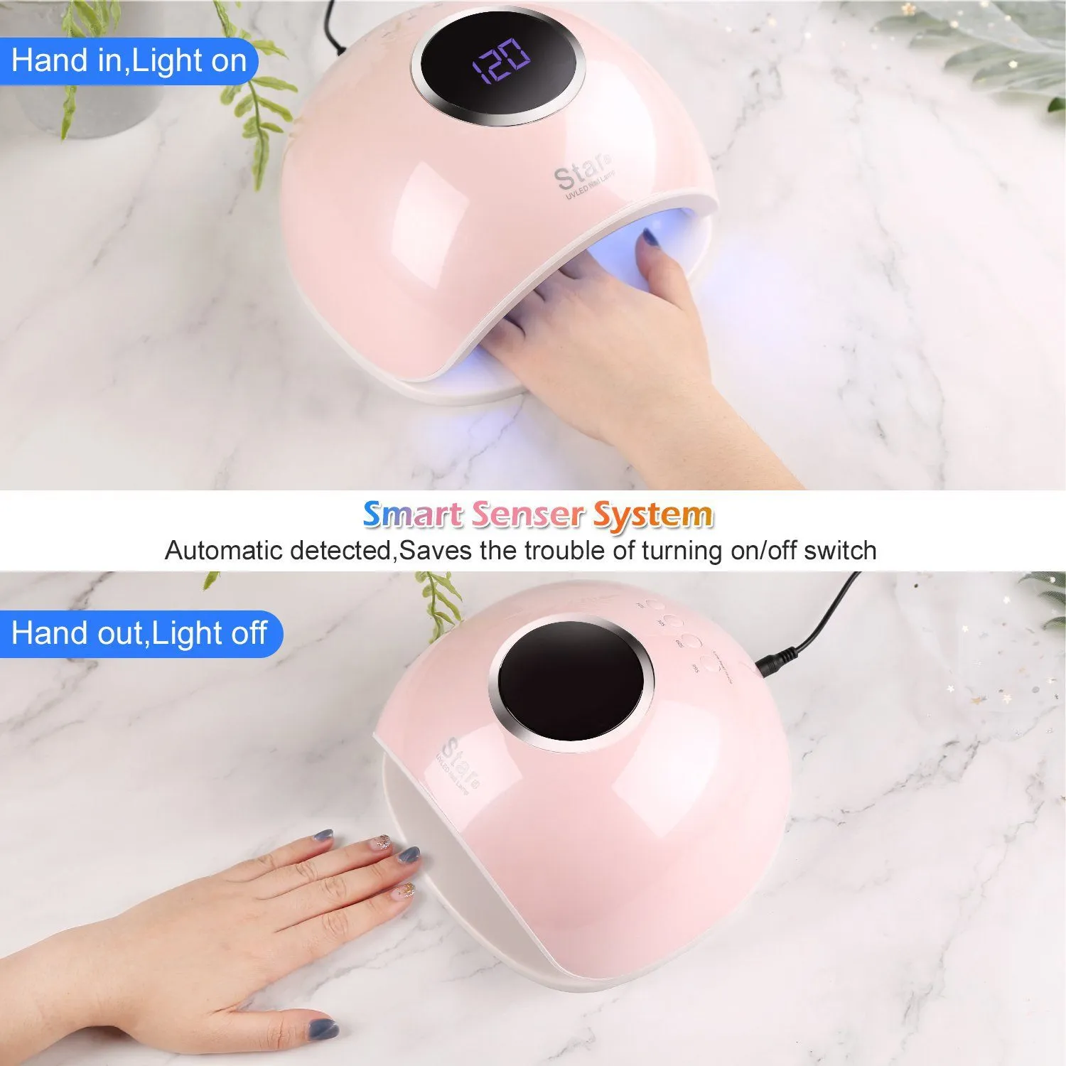 FINATE 72W UV LED Gel Nail Lamp