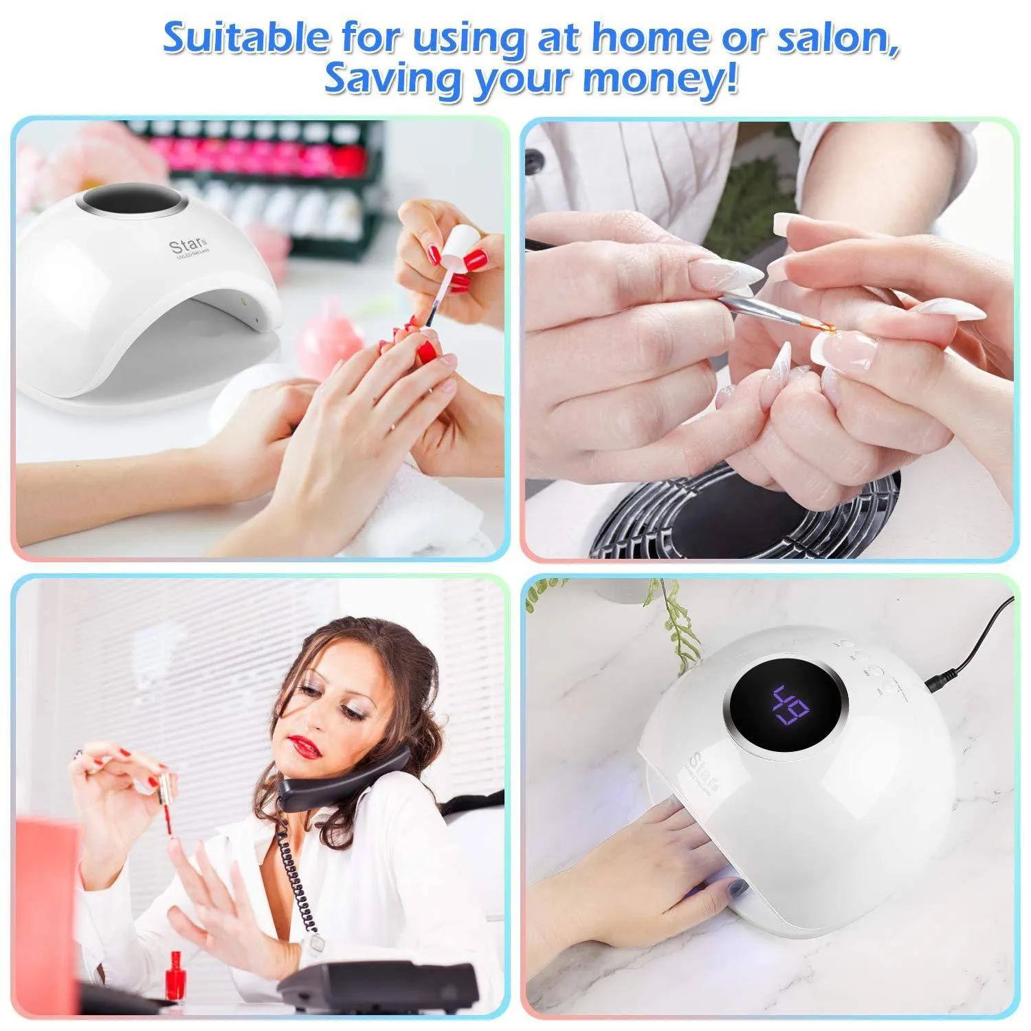 FINATE 72W UV LED Gel Nail Lamp