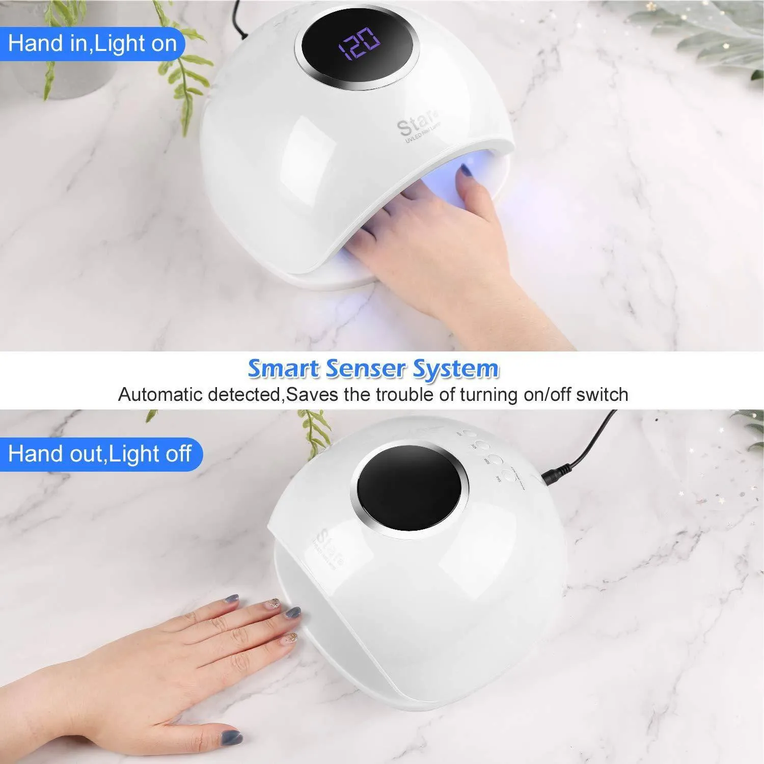 FINATE 72W UV LED Gel Nail Lamp