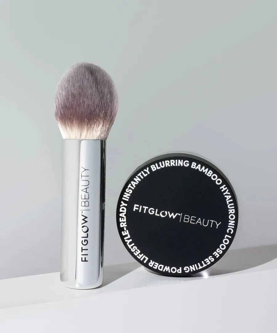 Fitglow Beauty - Bamboo Hyaluronic Loose Setting Powder   Brush Duo