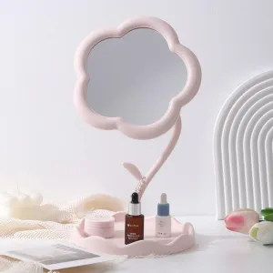 Flower-Shaped Makeup Mirror – Portable Desktop Vanity Mirror with Adjustable Angle, Dual-Sided Design & Sturdy Base for Girls, Women & Students SMALL