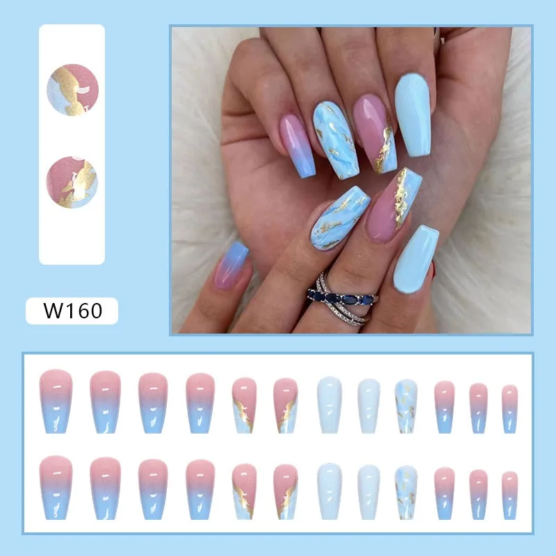 Flytonn 24Pcs Naked Pink French White Side False Nails Short Simple Nail Art Beauty Press On Fake Nails Full Cover Artificial Nails Tips