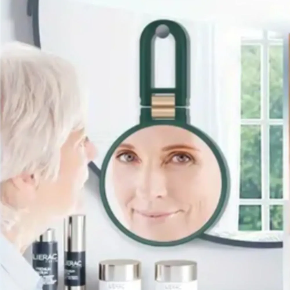 Foldable Double-sided Makeup Mirror 1X 30X Magnifying Mirror with Adjustable Stand Green