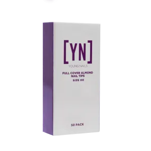 Full Cover Almond Nail Tips 50 PK, Size 00