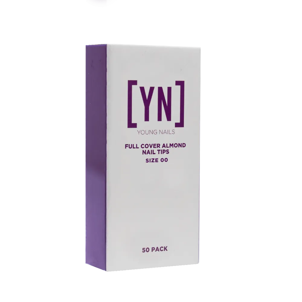 Full Cover Almond Nail Tips 50 PK, Size 00