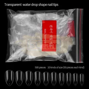 Full Cover Almond Nail Tips Clear 100 Tips