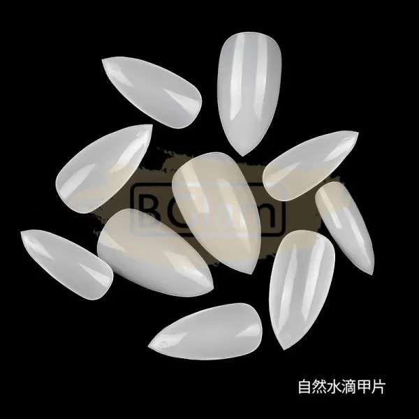 Full Cover Almond Nail Tips Natural 500 Tips