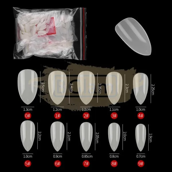 Full Cover Almond Nail Tips Natural 500 Tips