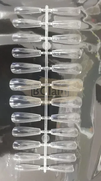 Full Cover Ballerina Nail Tips Clear 240 Tips Box No.1