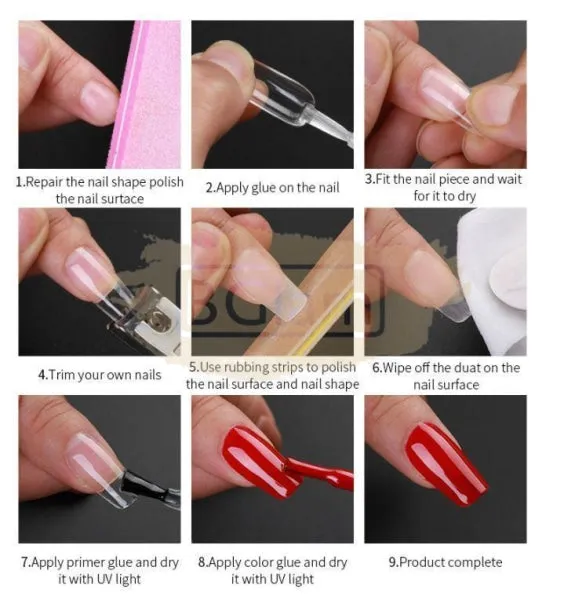 Full Cover Ballerina Nail Tips Clear 240 Tips Box No.1